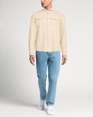 Man Shirt Sand Size M Linen, Cotton