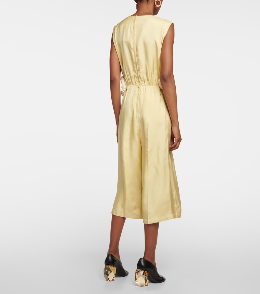 Embellished satin jumpsuit