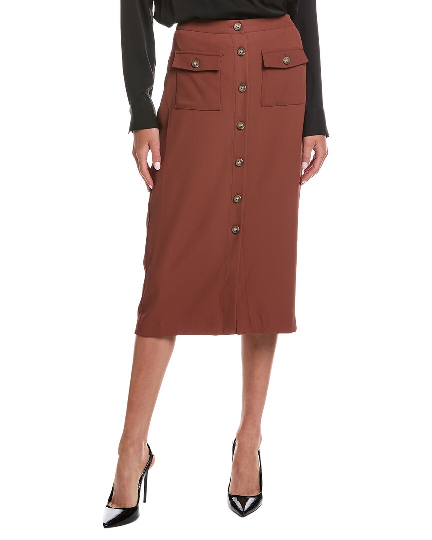 Button Front Midi Skirt