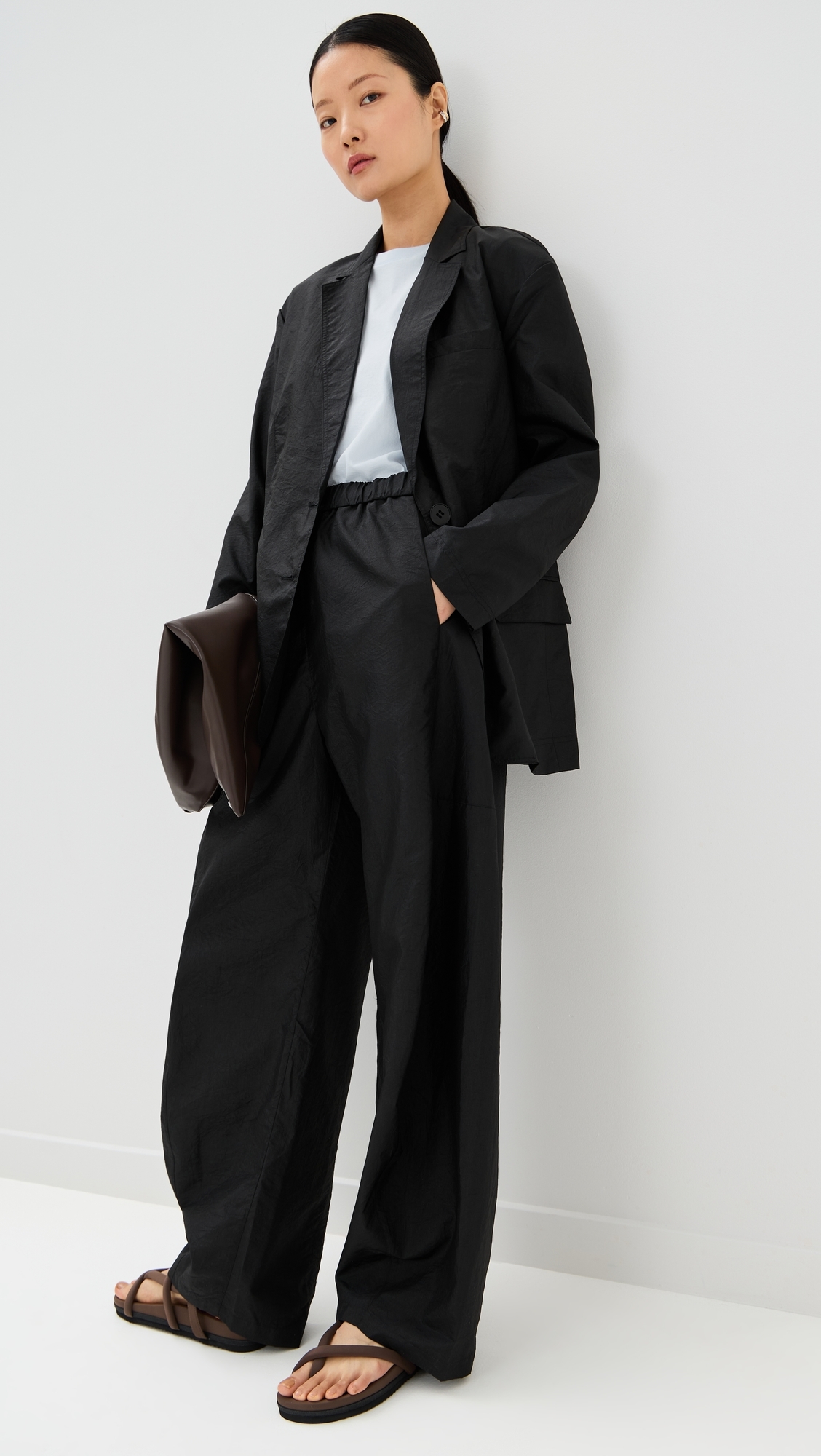 Crispy Nylon Liam Blazer Black