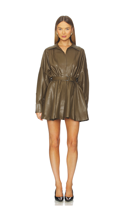 Norma Kamali ROBE COURTE en Olive. XXS. Also en L, M