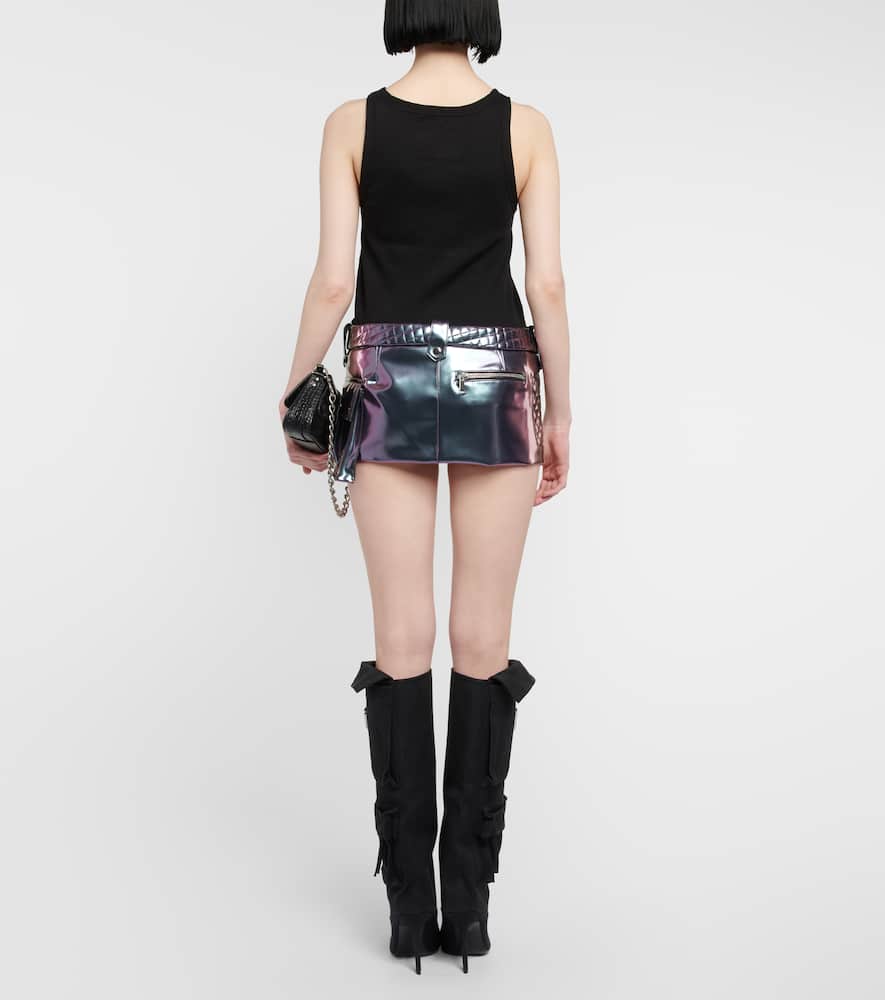Metallic PVC miniskirt