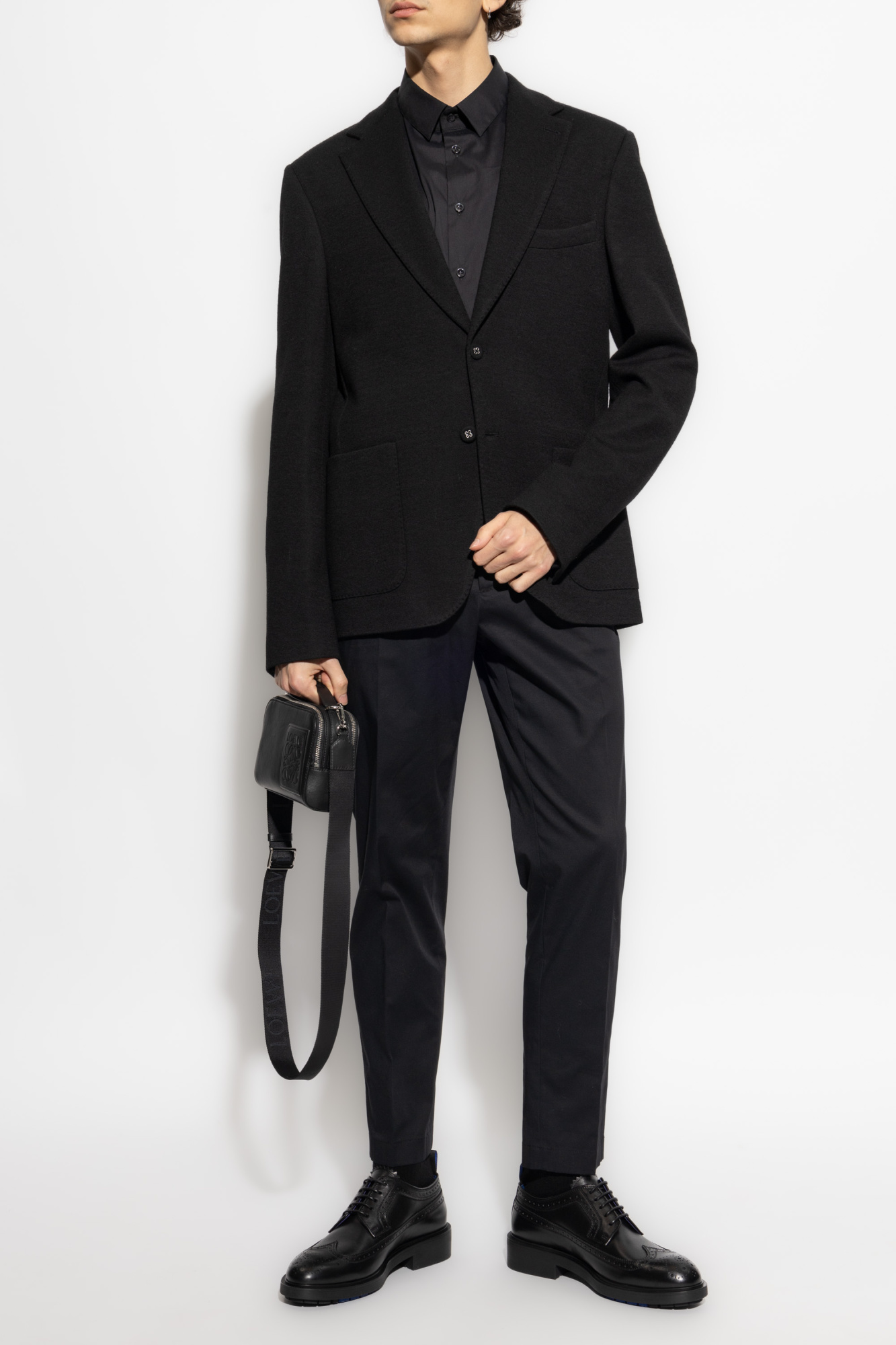 Blazer With Wool Finish, Men's, Black