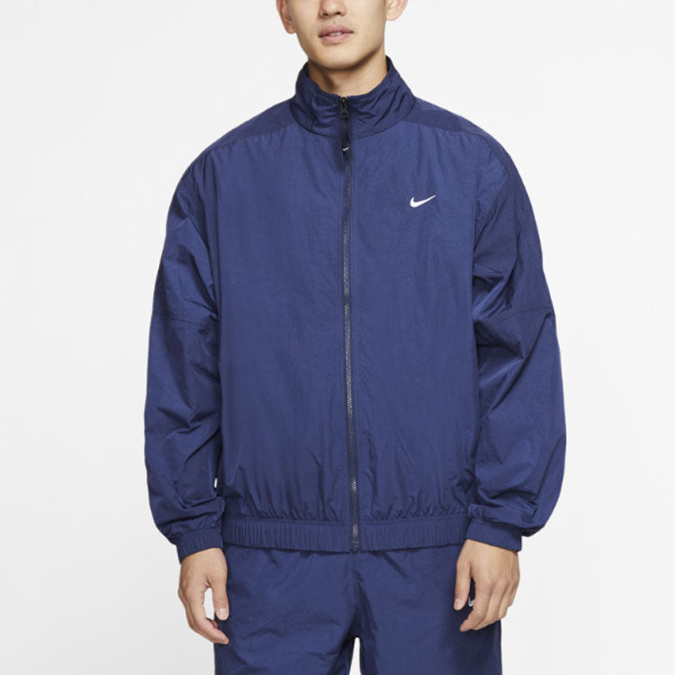 Men's NRG Track Sports Stand Collar Jacket Blue