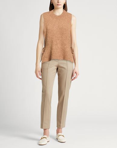 Woman Sweater Camel Size 1 Baby alpaca wool, Recycled nylon