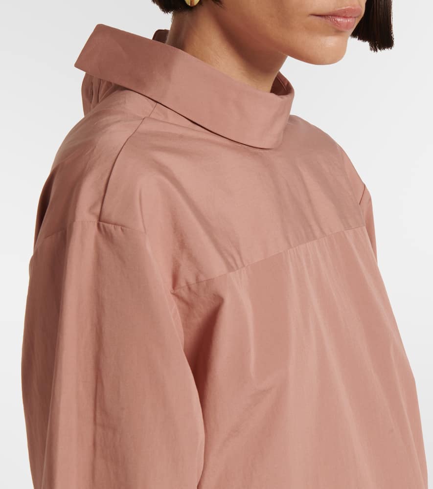 High-neck cotton blouse