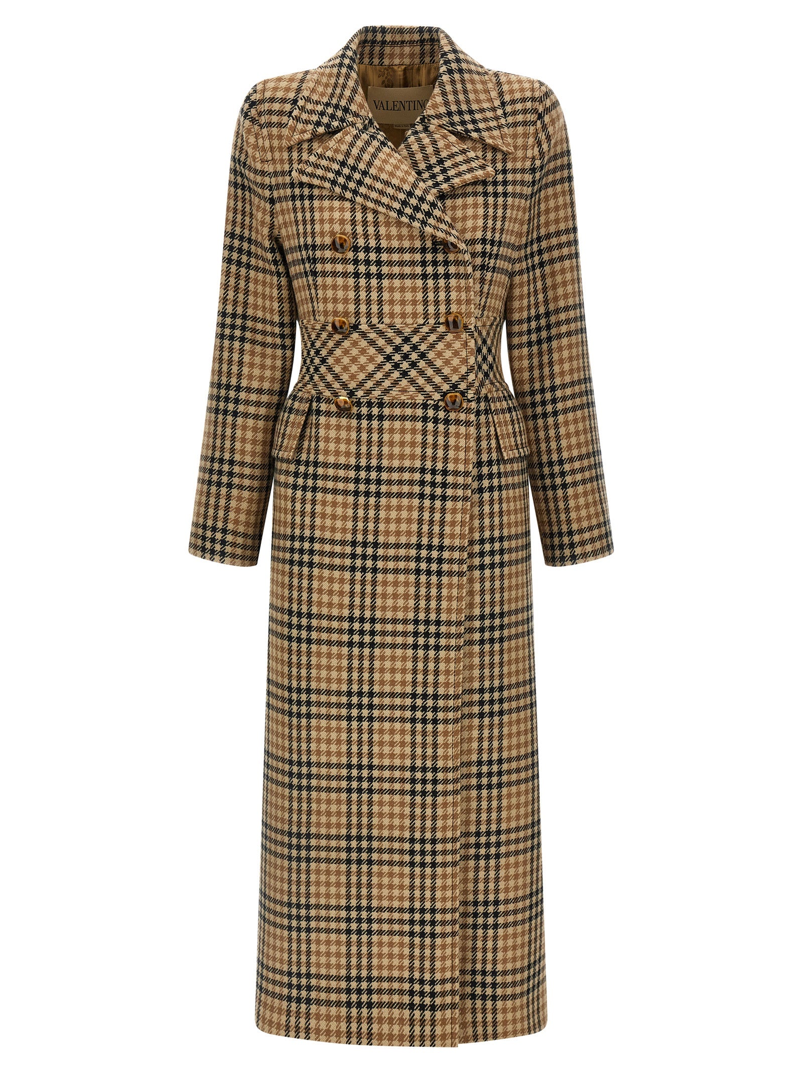 Virgin Wool Double-Breasted Coat — Brown