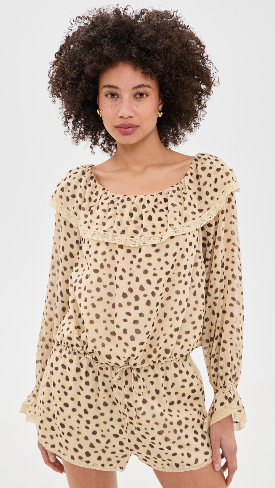 Priscilla Silk Blouse Cheetah
