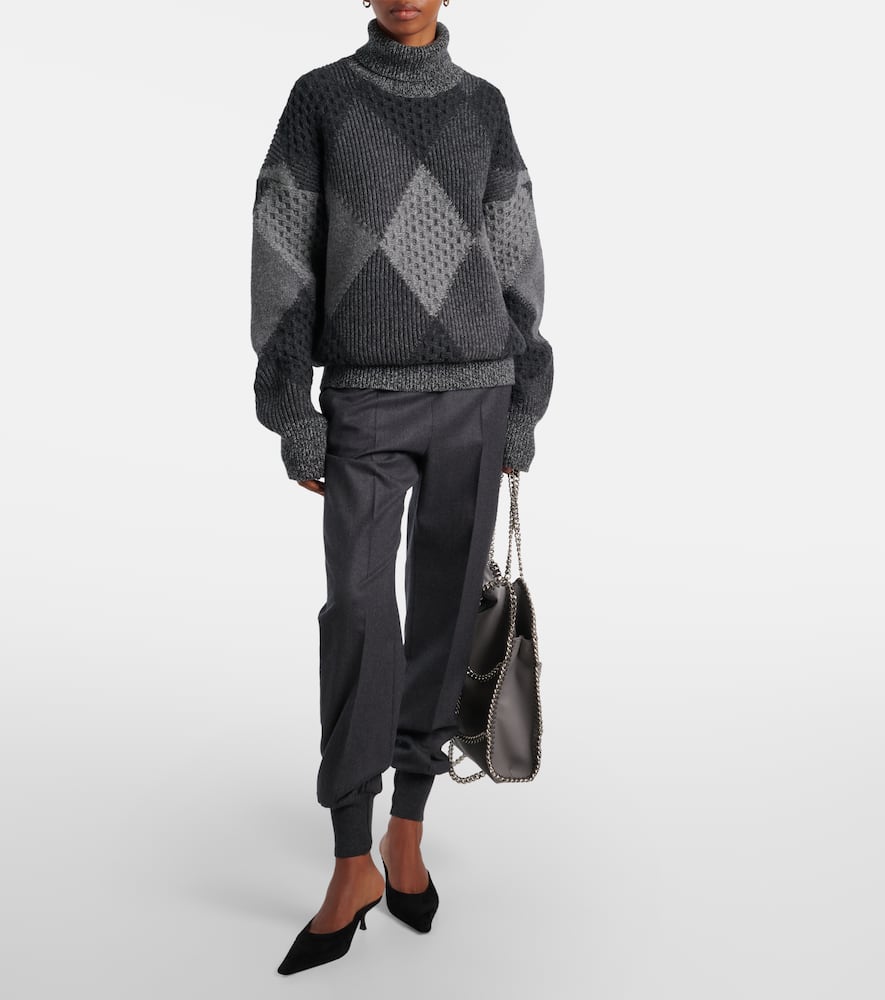 Mid-rise wool tapered sweatpants