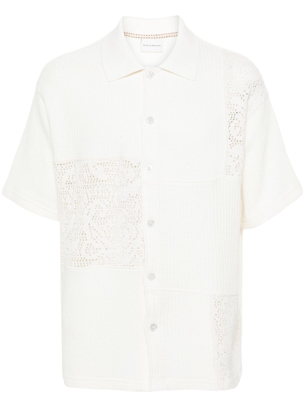 Patchwork cotton shirt - Neutrals