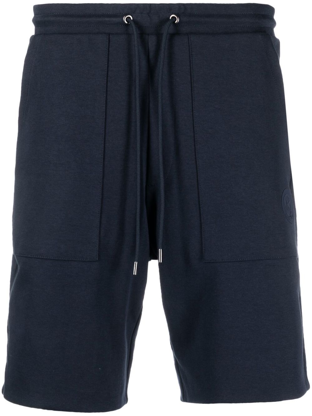 Monogram-print reversible track shorts - Blue