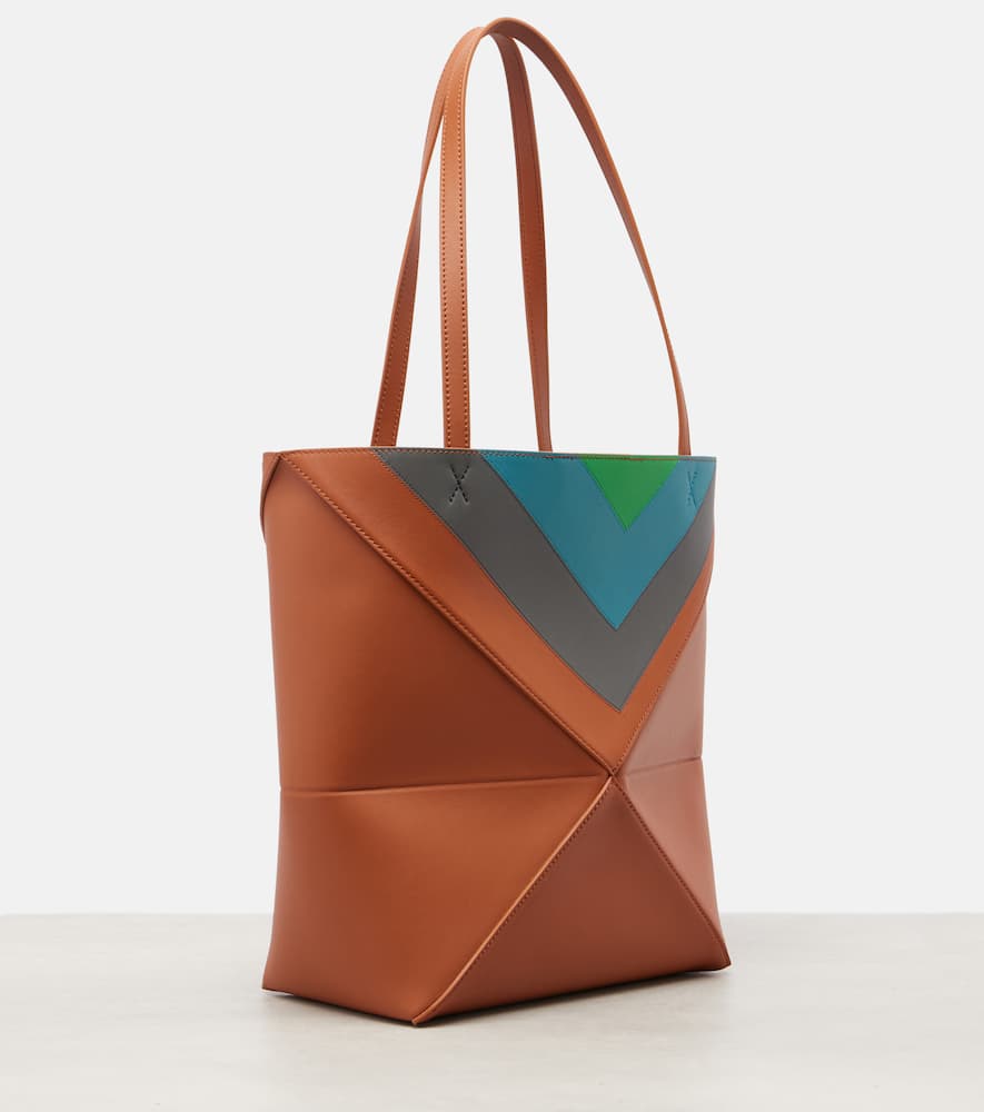 Puzzle Fold Square Medium leather tote bag