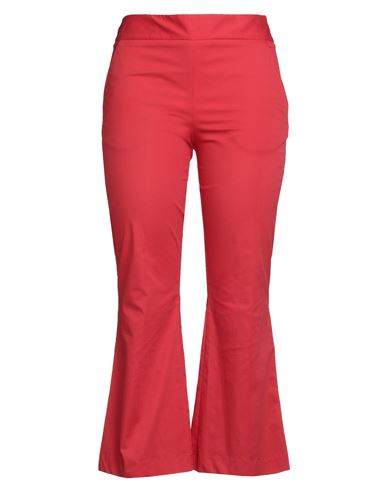 Woman Pants Tomato red Size 4 Cotton, Elastane