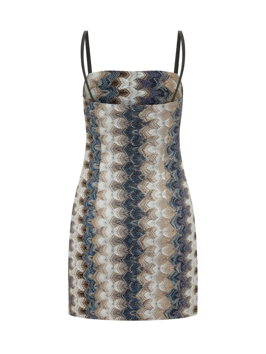 Multicolor Geometric Square Neck Mini Dress
