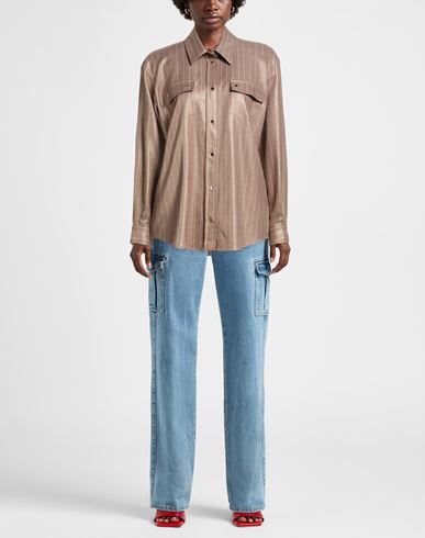 Woman Shirt Camel Size S Polyester, Viscose
