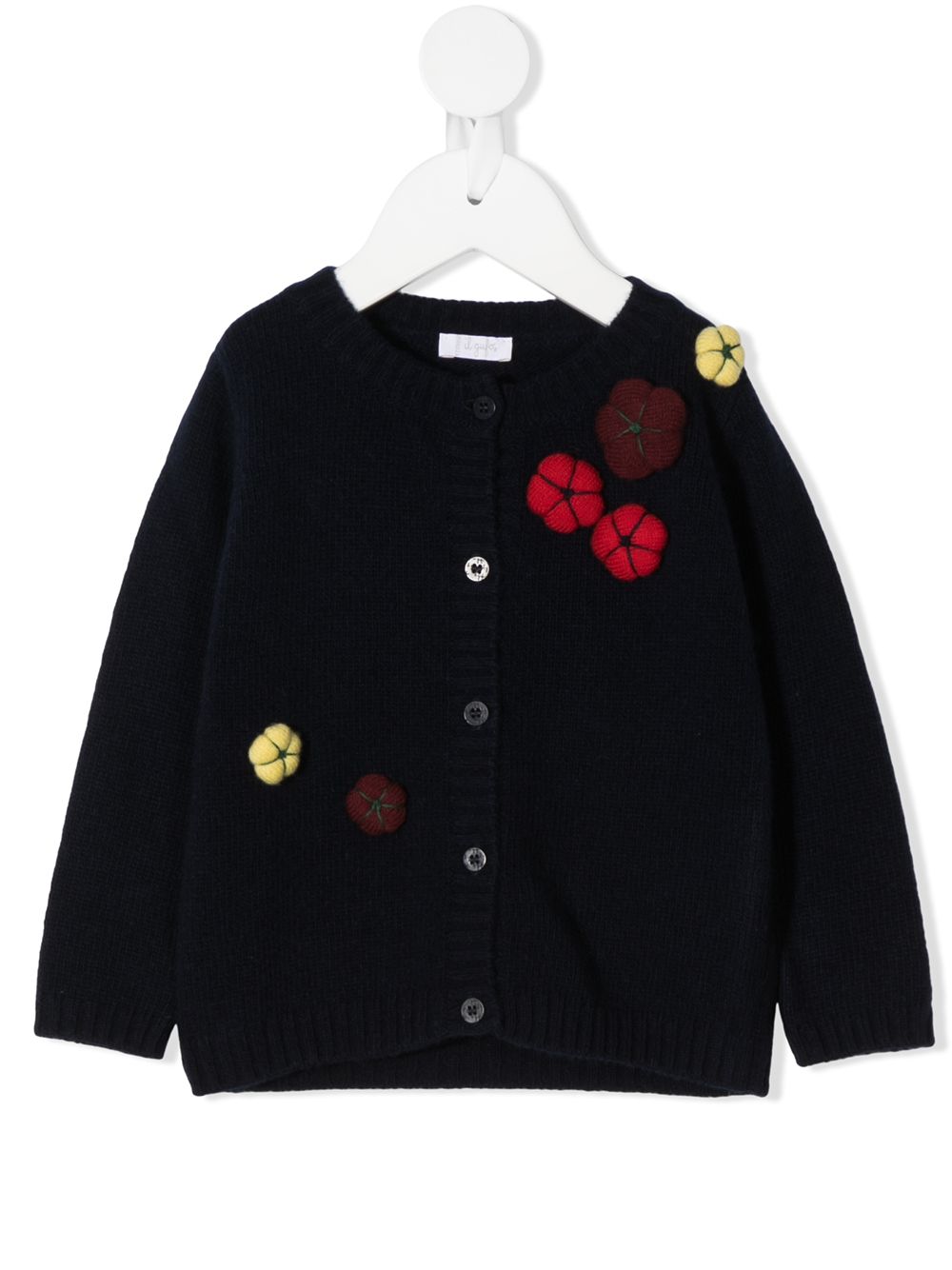 Embroidered flower cardigan - Blue