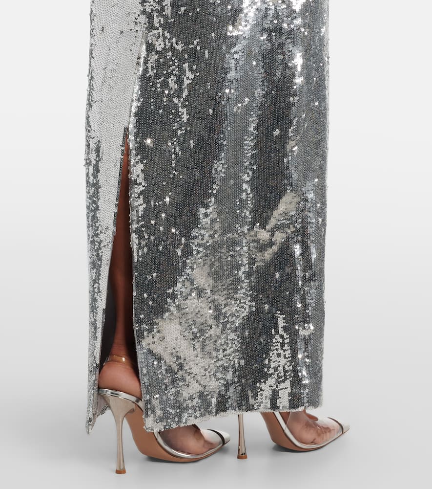 Sisu bow-detail sequined gown