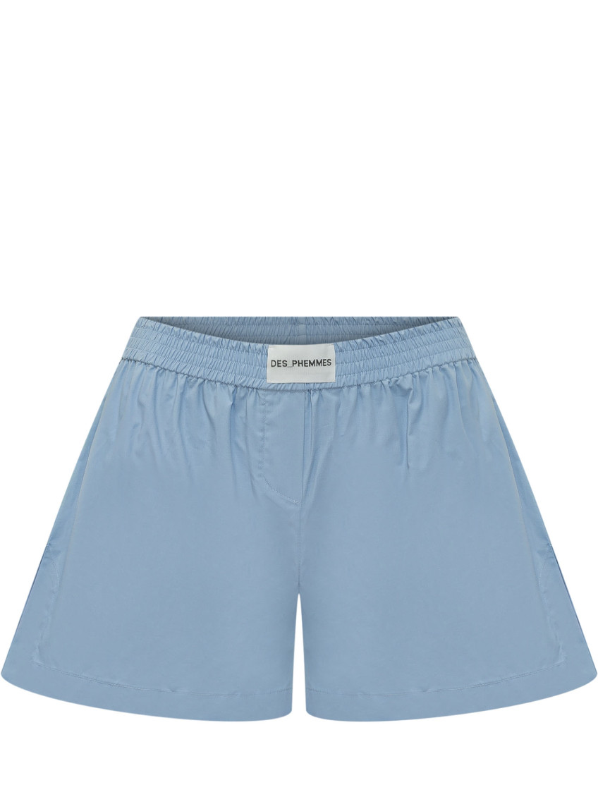 Blue Solid Shorts