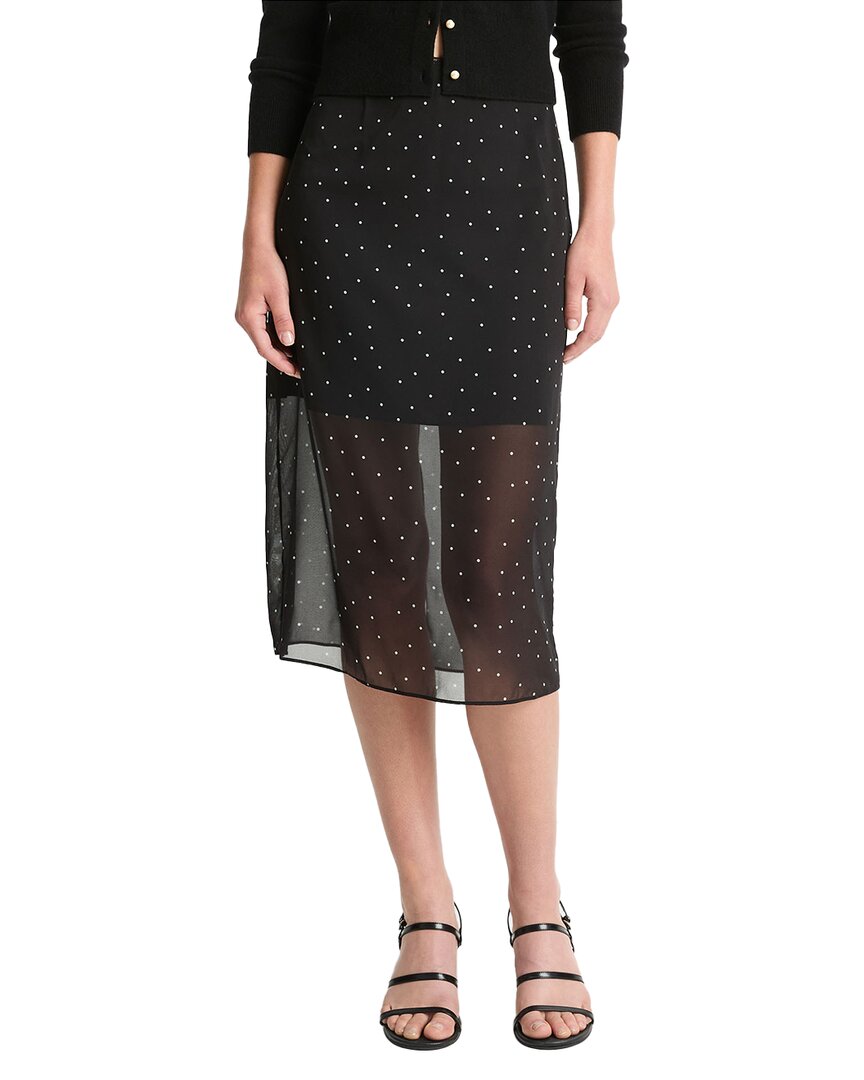 Sheer Dot Silk-Blend Straight Skirt