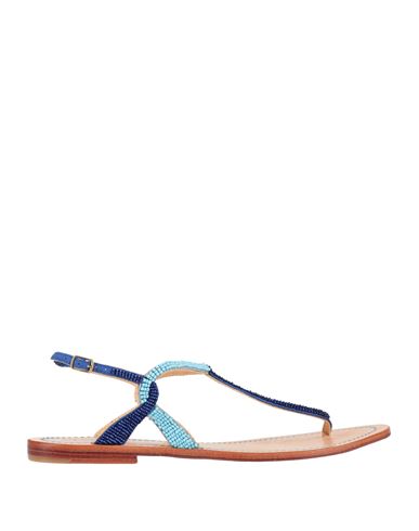 Malìparmi Woman Thong sandal Bright blue Size 10 Textile fibers