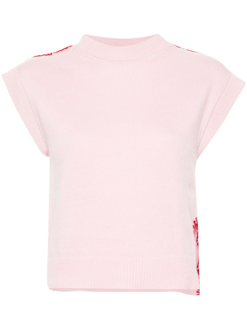 Embroidered-logo knitted vest - Pink