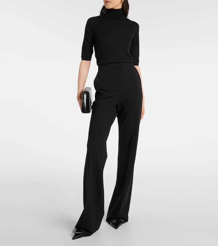Norcia pleated jersey straight pants