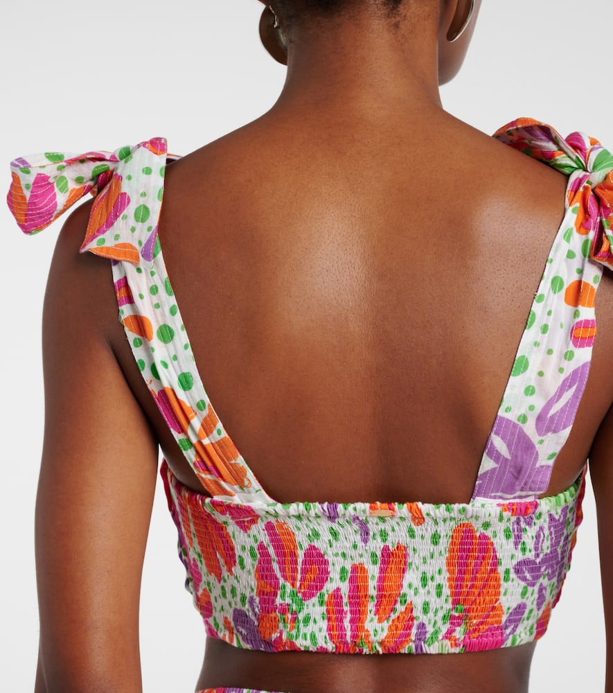 Carla printed halterneck crop top