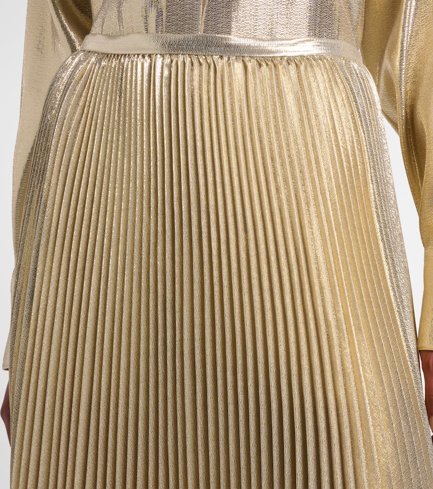 Essai silk-blend lamé midi skirt