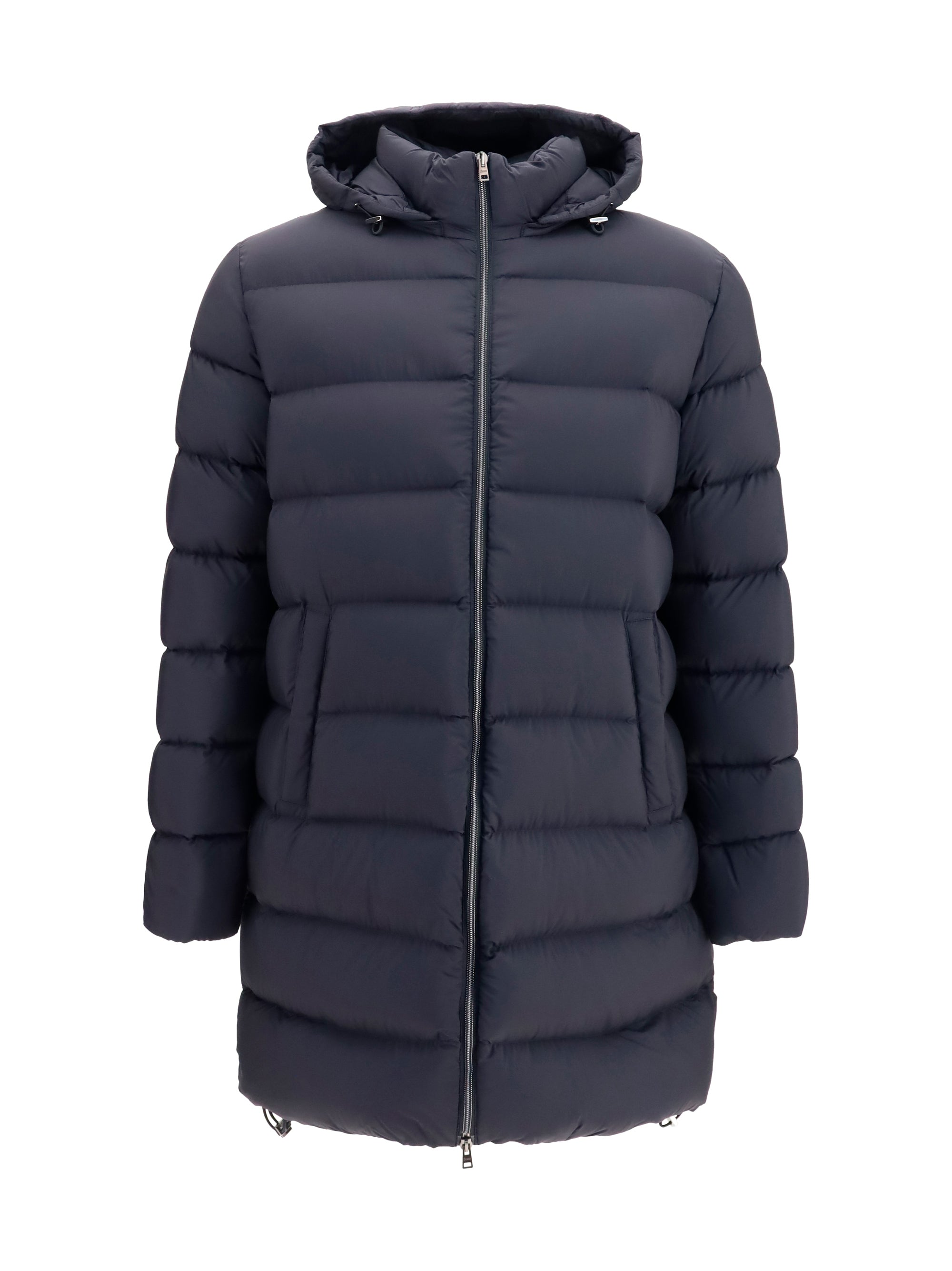 Long Padded Polyamide Down Down Jacket — Black