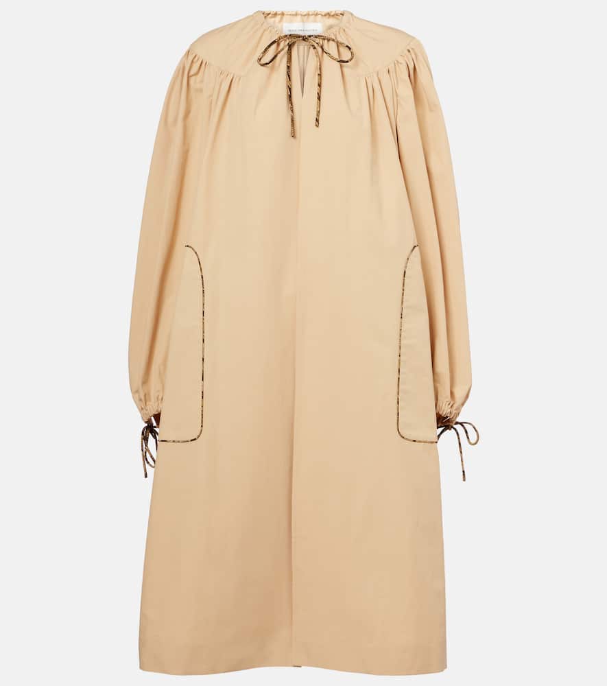 Gathered cotton poplin coat