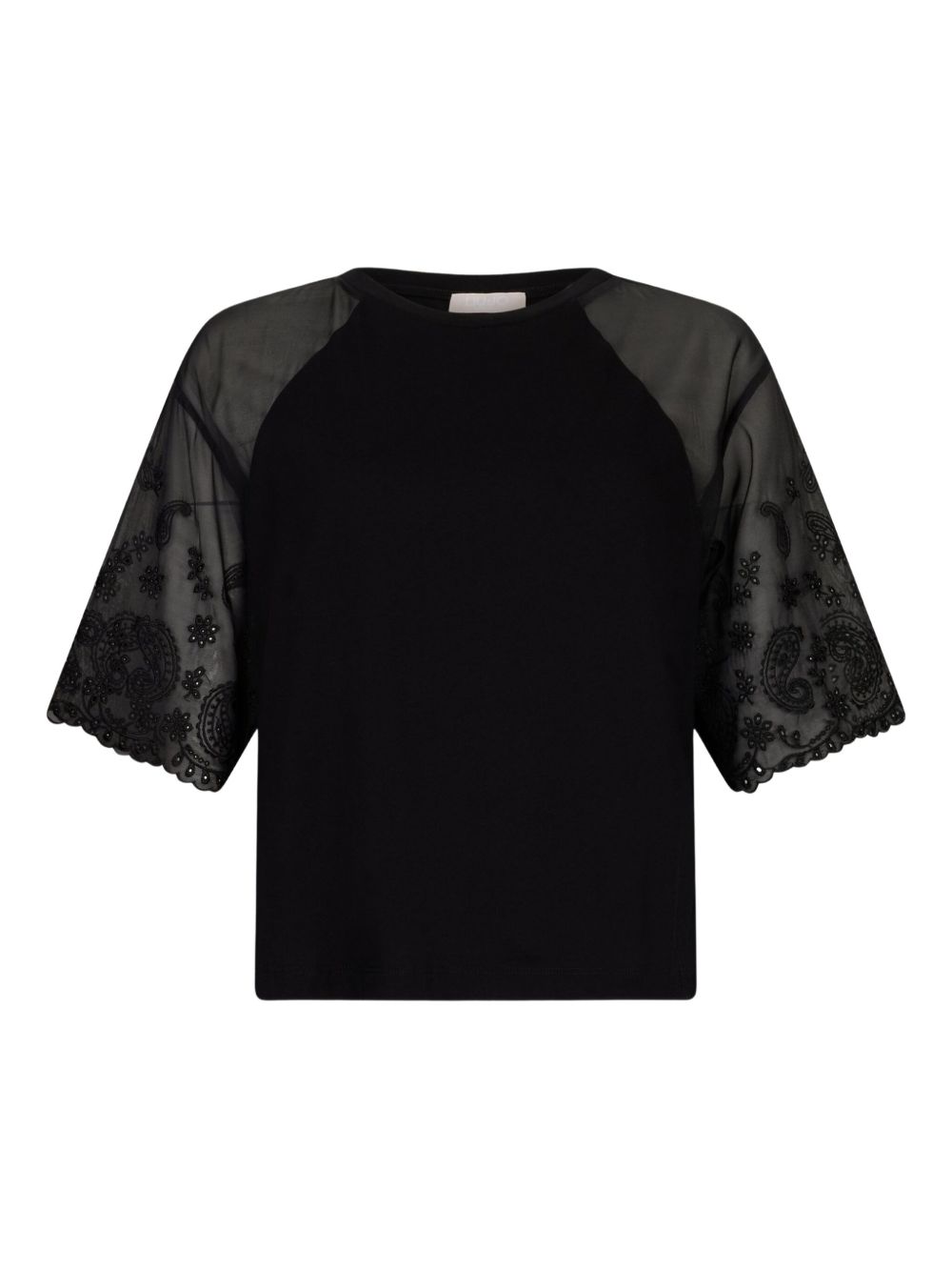 Paisley-embroidered T-shirt - Black