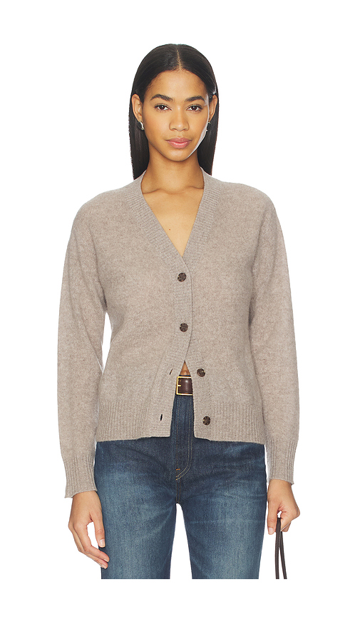 NAADAM Cloud Cashmere Cardigan in Taupe. L. Also in S