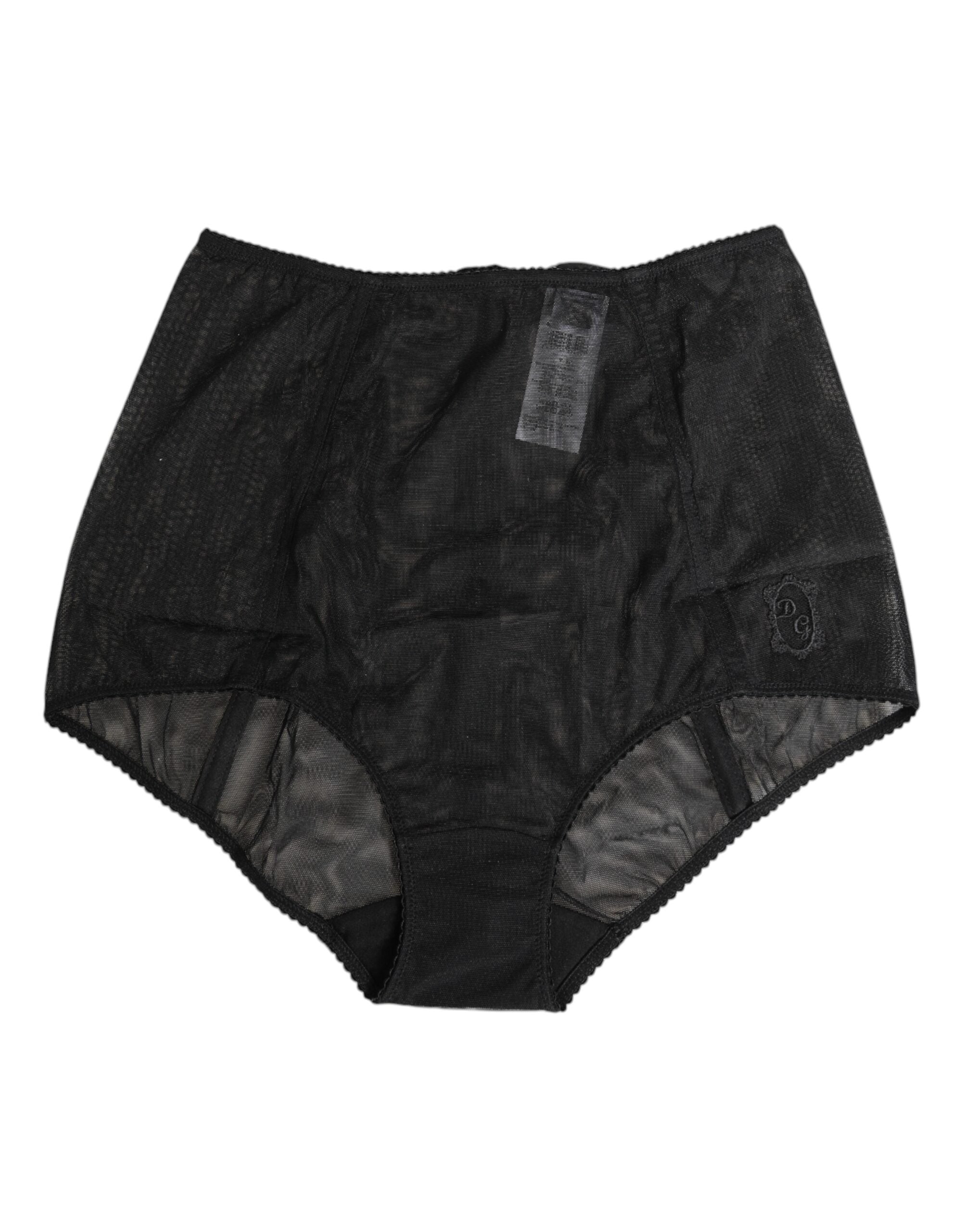 High-Waist Mesh Shapewear Bodysuit — Black