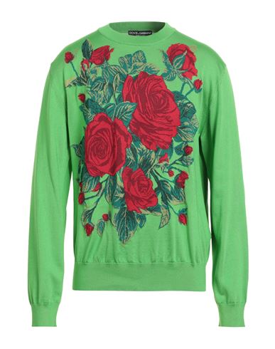 Man Sweater Green Size L Silk