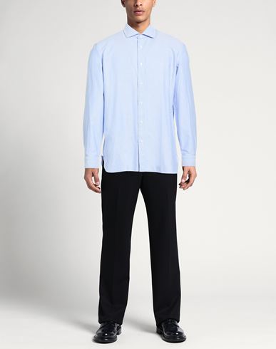 Man Shirt Light blue Size 16 Cotton