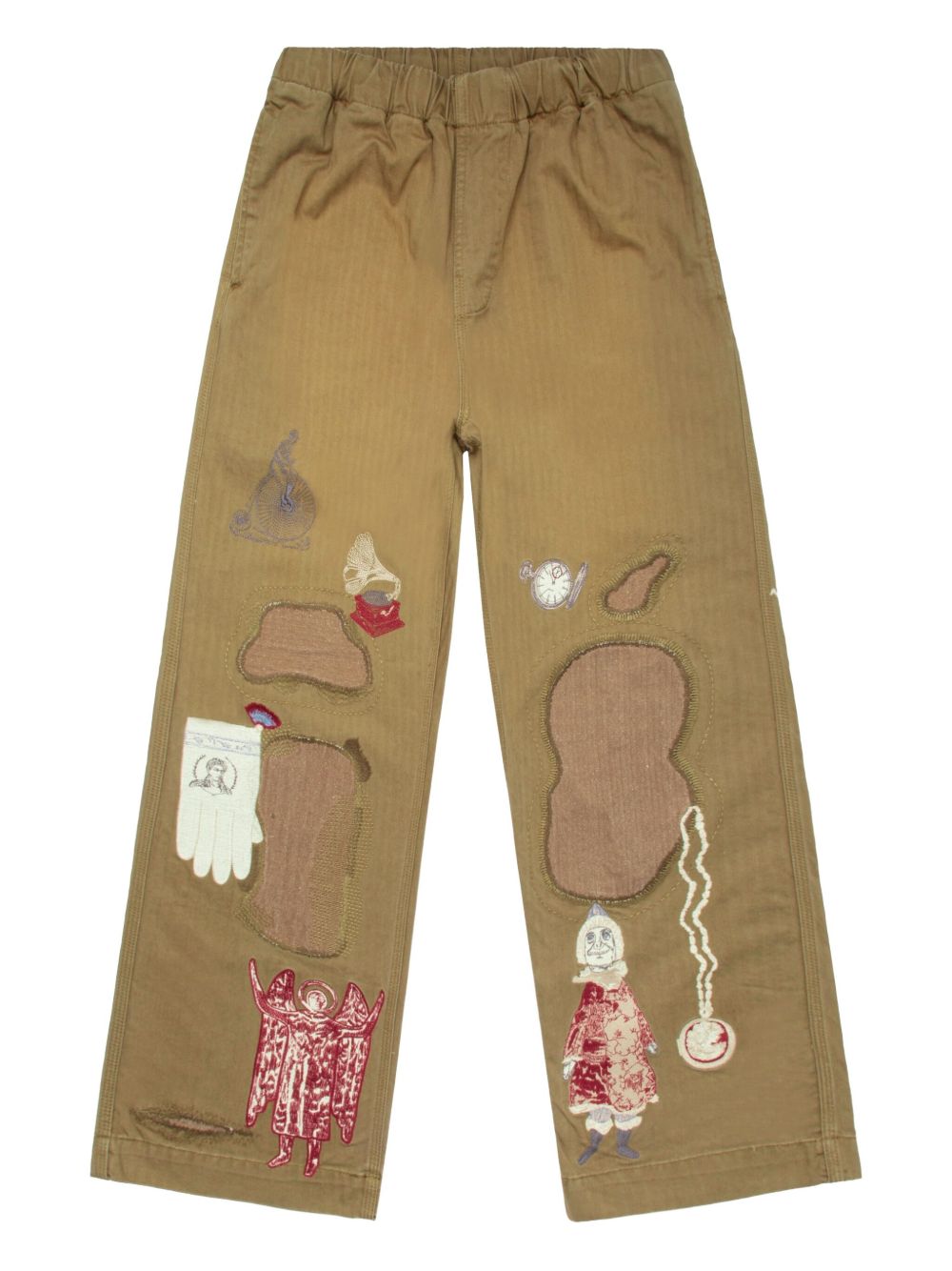 Antique embroidered trousers - Brown