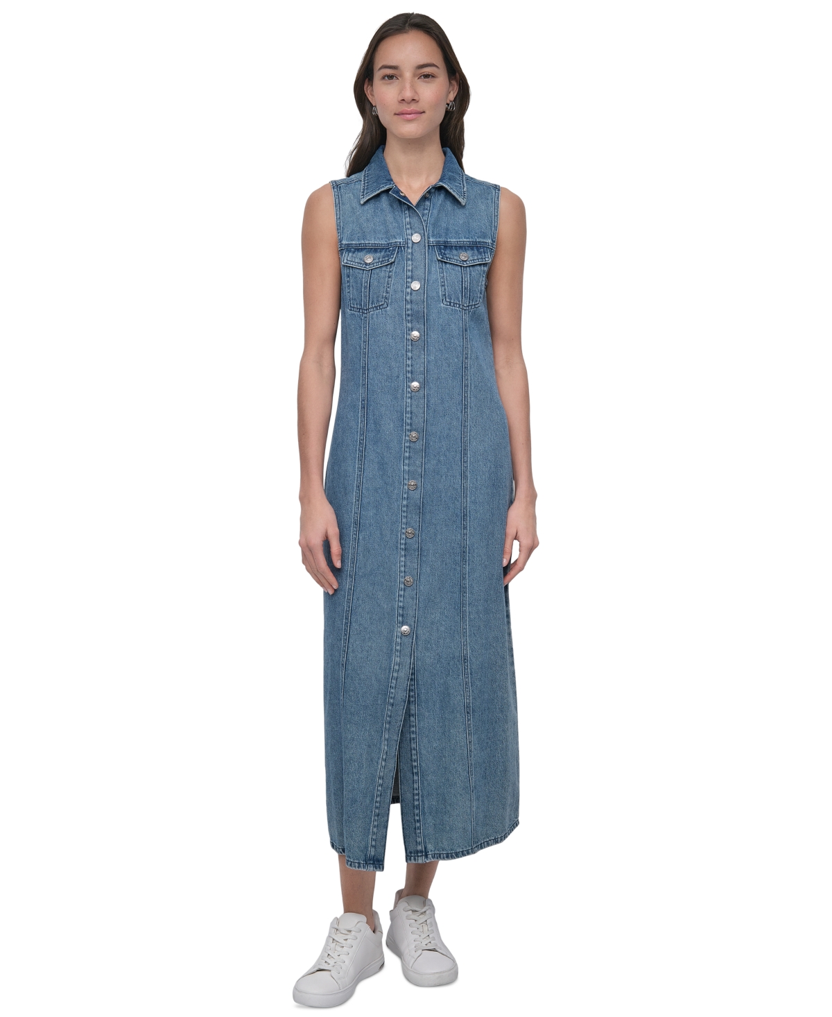 Women's Sleeveless Denim Maxi Dress - MFZ - COOPER