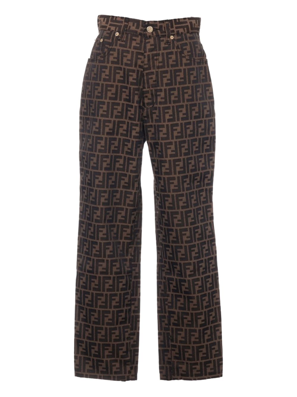 Fendi Pre-Owned 1980-2000s Zucca-monogram jeans - Brown