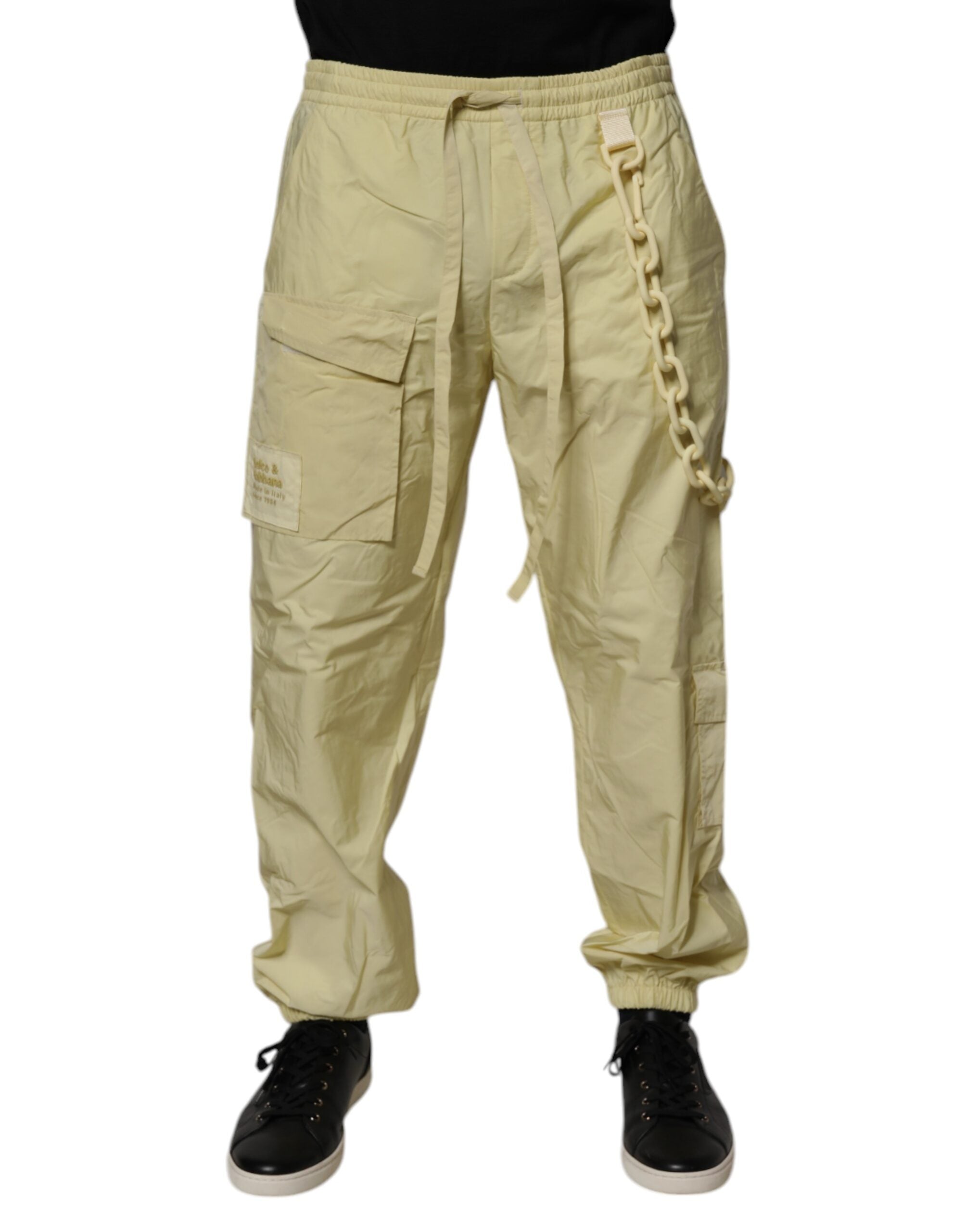 Nylon Blend Cargo Pants — Yellow