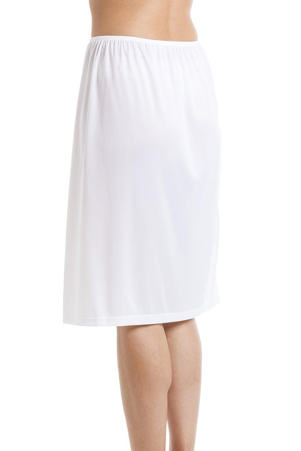 Camille Women's Classic 24" Cling Resistant Under Skirt Half Slip in White