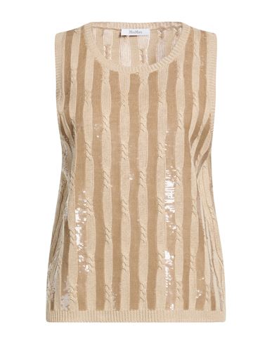 Woman Sweater Beige Size M Linen