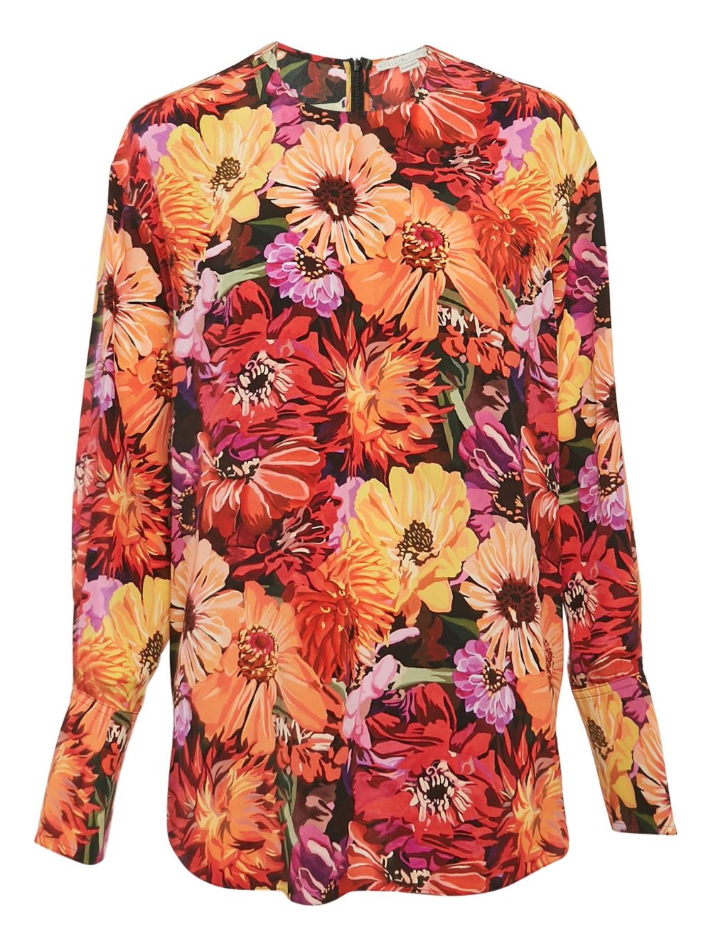 Floral-print silk blouse - Red