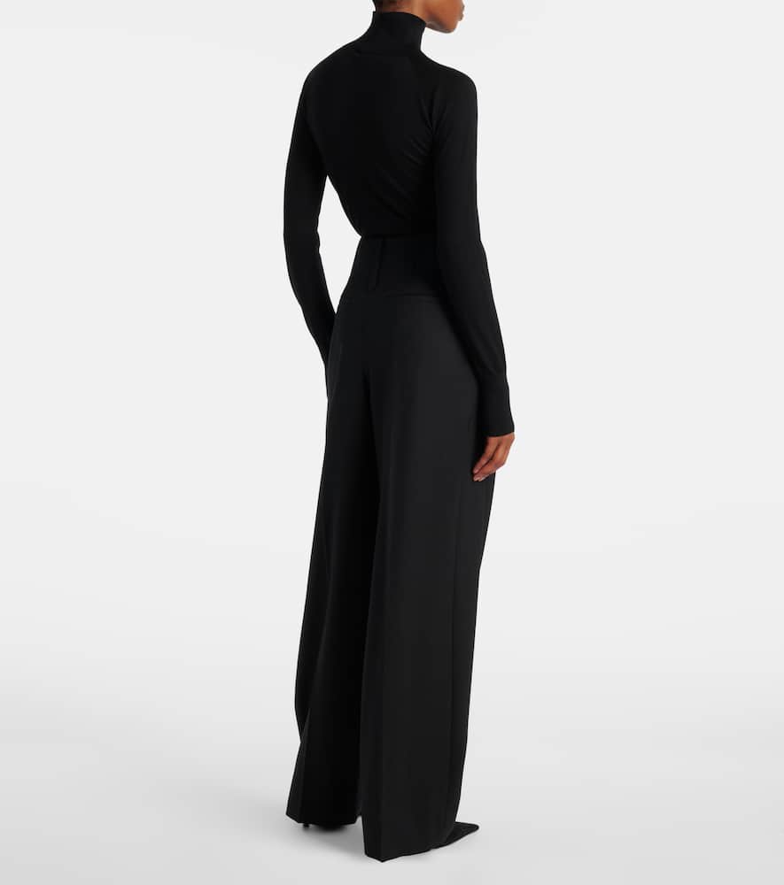 High-rise wide-leg pants