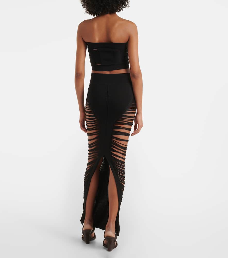 Rick Owens Cutout strapless wool top
