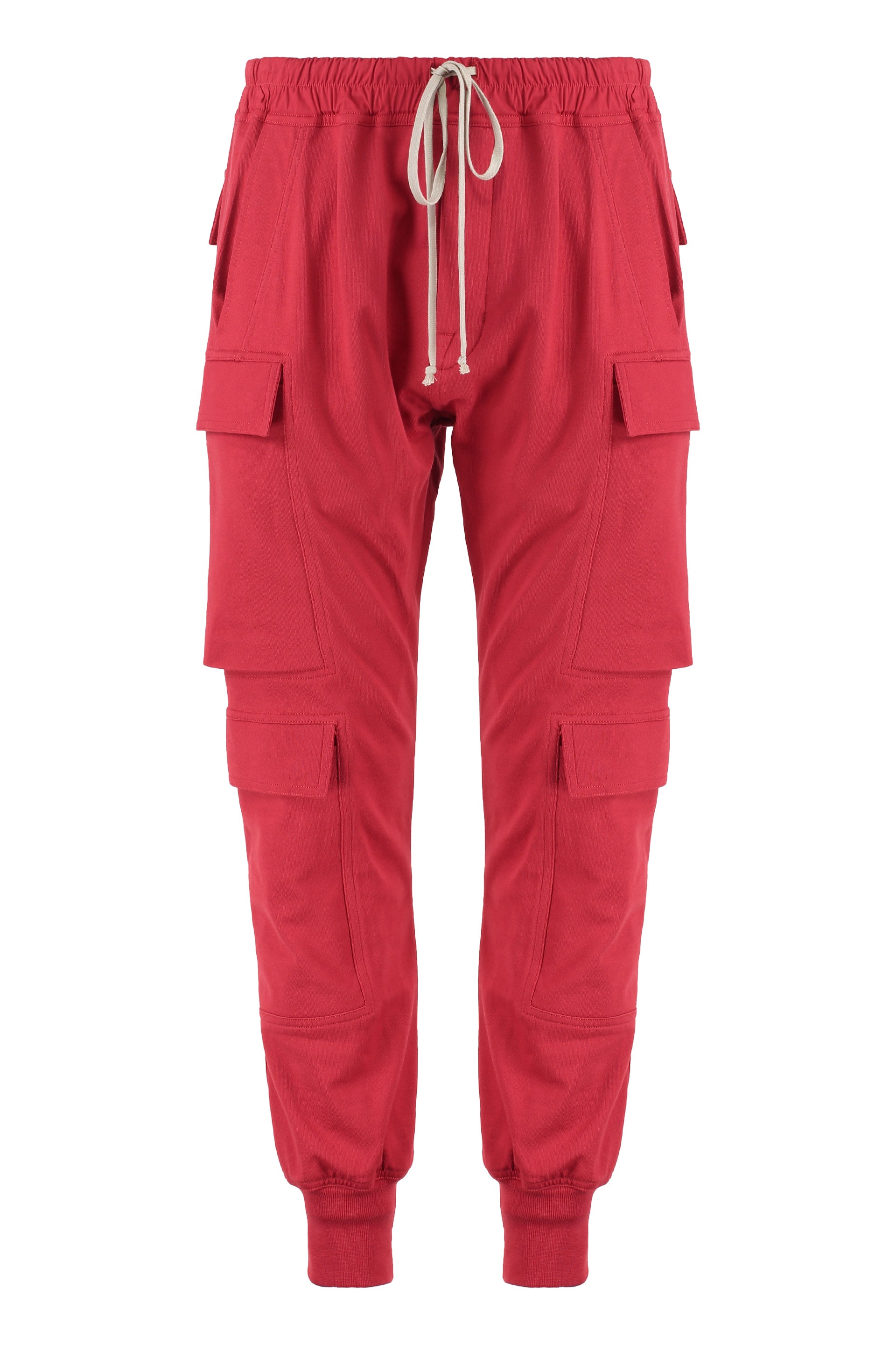 Men's Stretch Cotton Track Pants with Ribbed Ankle Cuffs