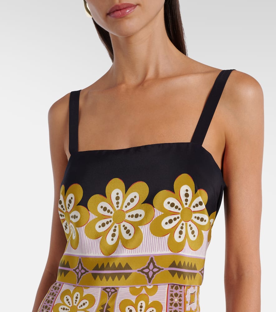Printed silk crêpe de chine maxi dress
