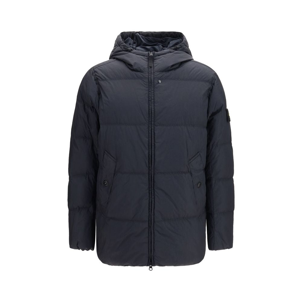 Crinkle Reps Down Jacket — Blue