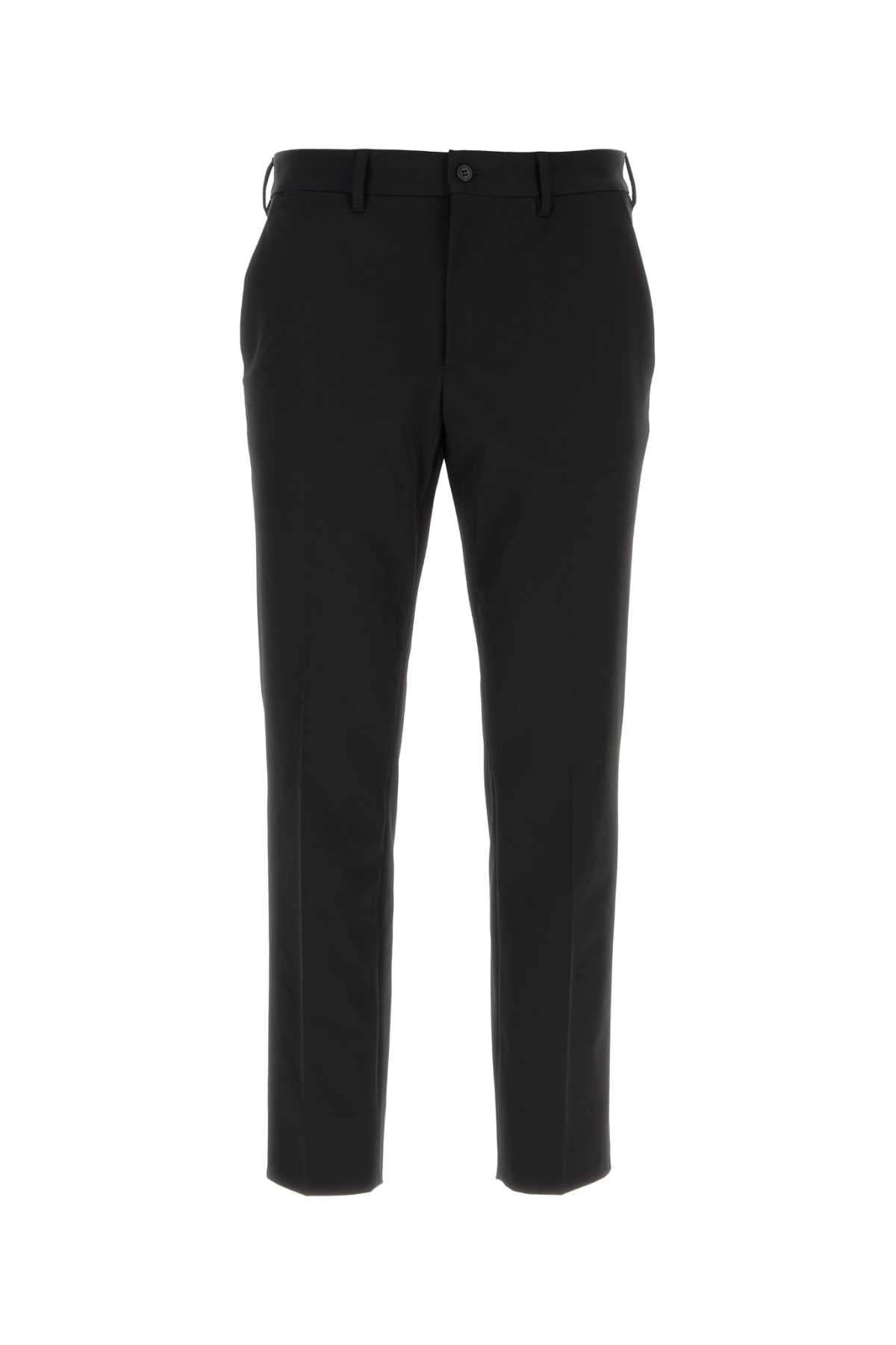 Stretch Recycled Polyester Trousers — Black