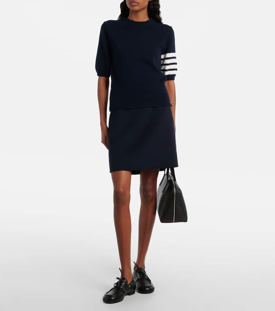 4-Bar knitted virgin wool sweater