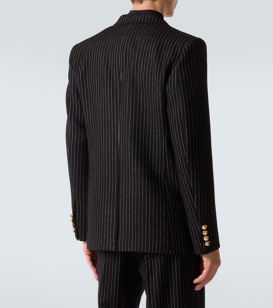 Chalk stripe wool and silk blazer